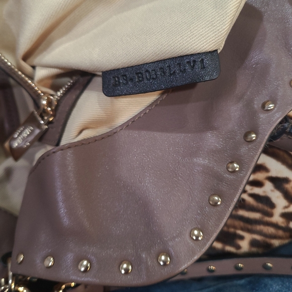 Garavani VALENTINO Exotic Leopard Calf Hair Leather Cavallini Handbag Rockstud - Picture 12 of 17